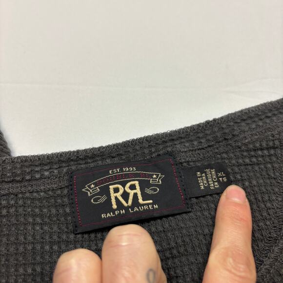 RRL Double RL Ralph Lauren Henley Thermal Long Sleeve Shirt Men's XL - Picture 4 of 10